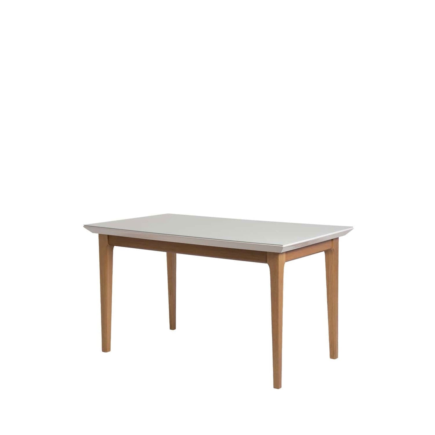 Devolvido - Mesa de Jantar Valência Natural c/ Vidro Branco 136 cm