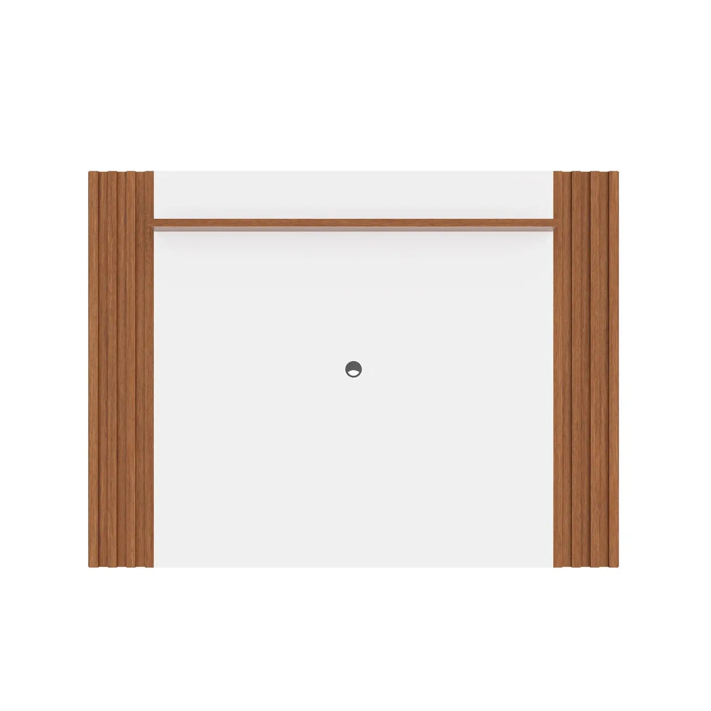 Reembalado - Painel Ripado para TV até 75” 1 Prateleira Allure 180 cm - Natural c/ Branco Fosco