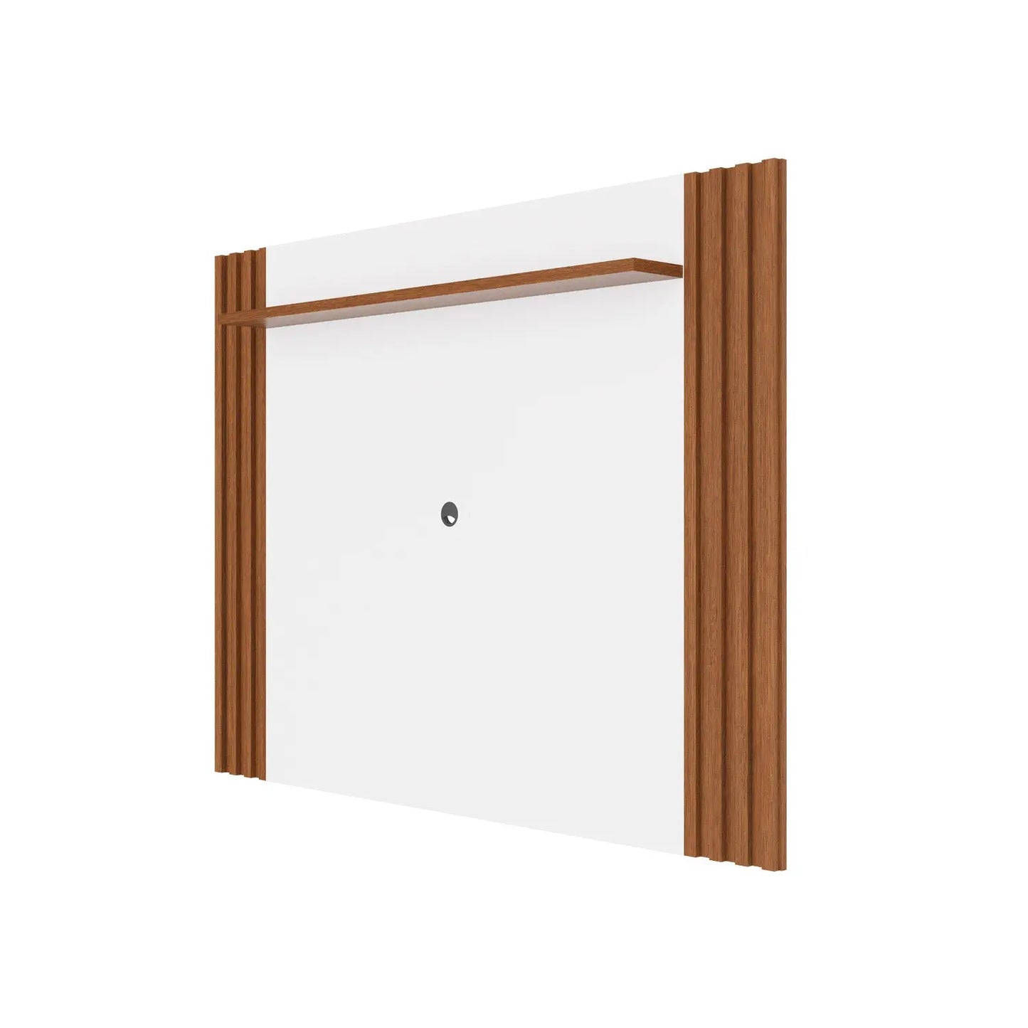 Reembalado - Painel Ripado para TV até 75” 1 Prateleira Allure 180 cm - Natural c/ Branco Fosco