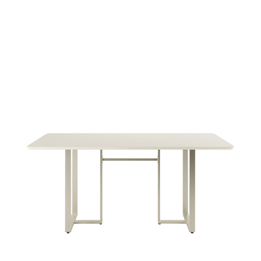 Reembalado - Mesa de Jantar Retangular com Vidro para 6 Lugares Arcádia 160 cm - Champanhe c/ Off White Fosco