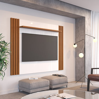 Painel para TV até 75 polegadas 1,80m Allure - Natural c/ Branco Gloss