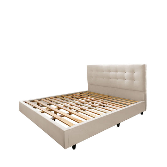 Reembalado - Cama Queen Estofada Ravena - Suede Bege