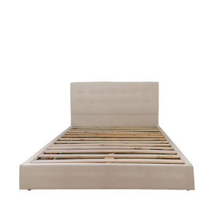 Cama Queen Estofada Ravena - Suede Bege