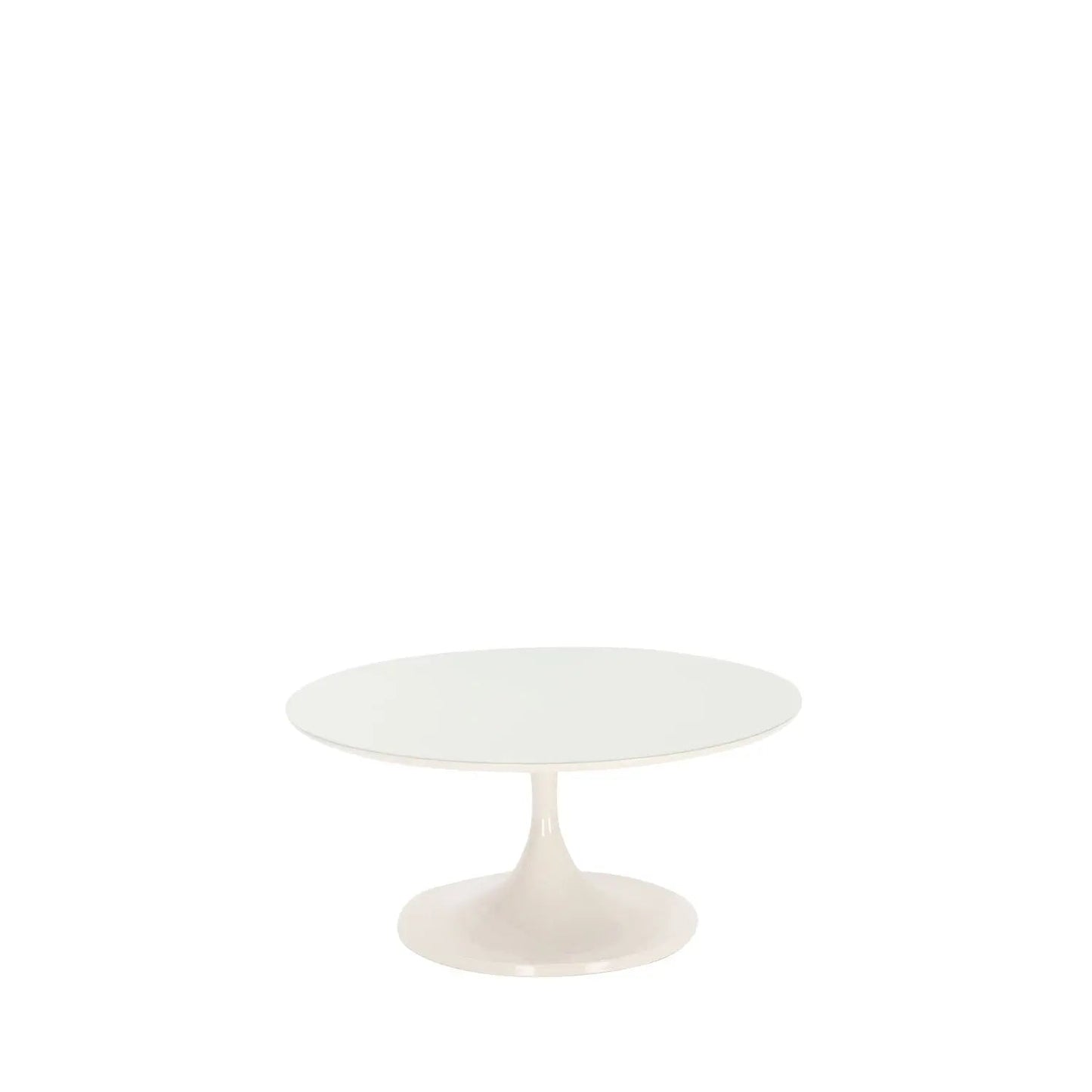 Mesa de Centro Saarinen Monocromática Tampo de Vidro 80 cm - Off White