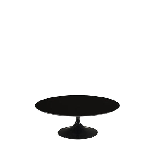 Mesa de Centro Saarinen Monocromática Tampo de Vidro 80 cm - Preto