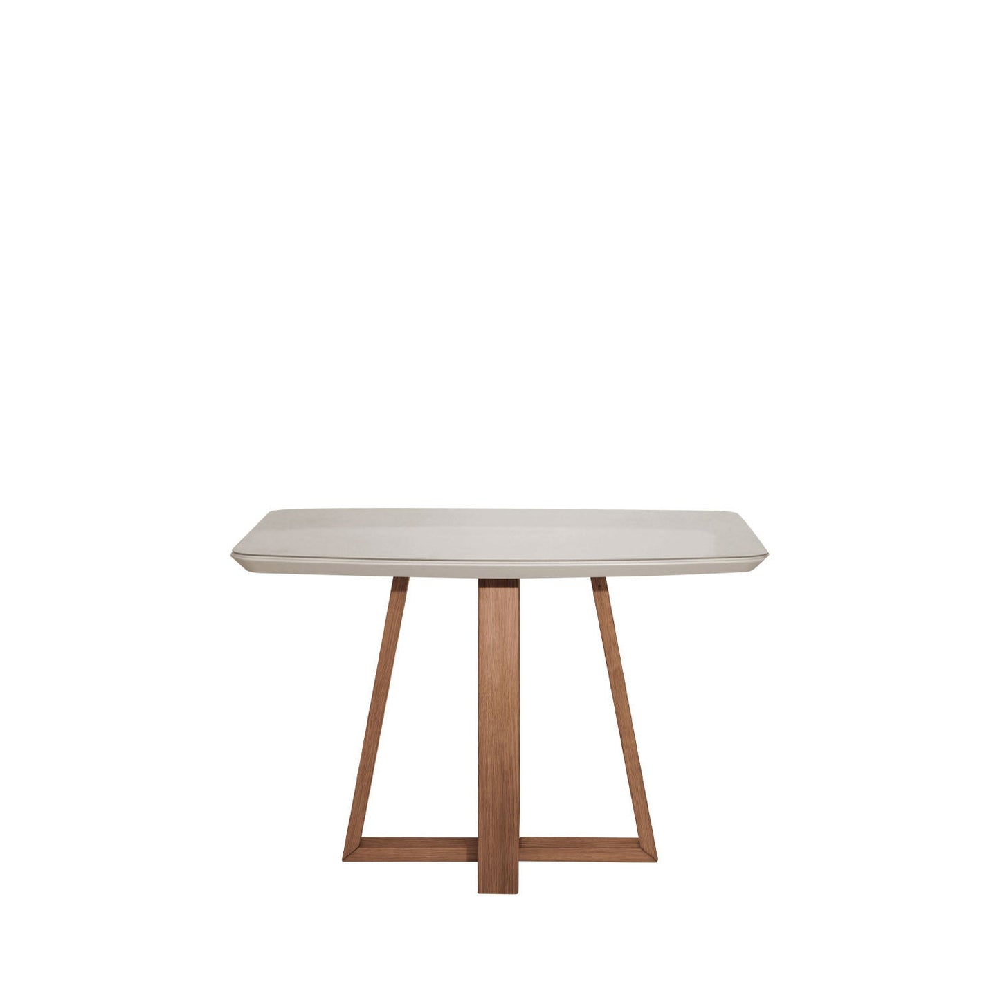 Mesa de Jantar Bennett 115 cm - Natural c/ Vidro Off White