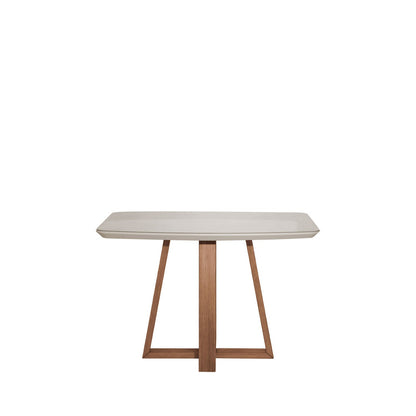 Mesa de Jantar Bennett 115 cm - Natural c/ Vidro Off White