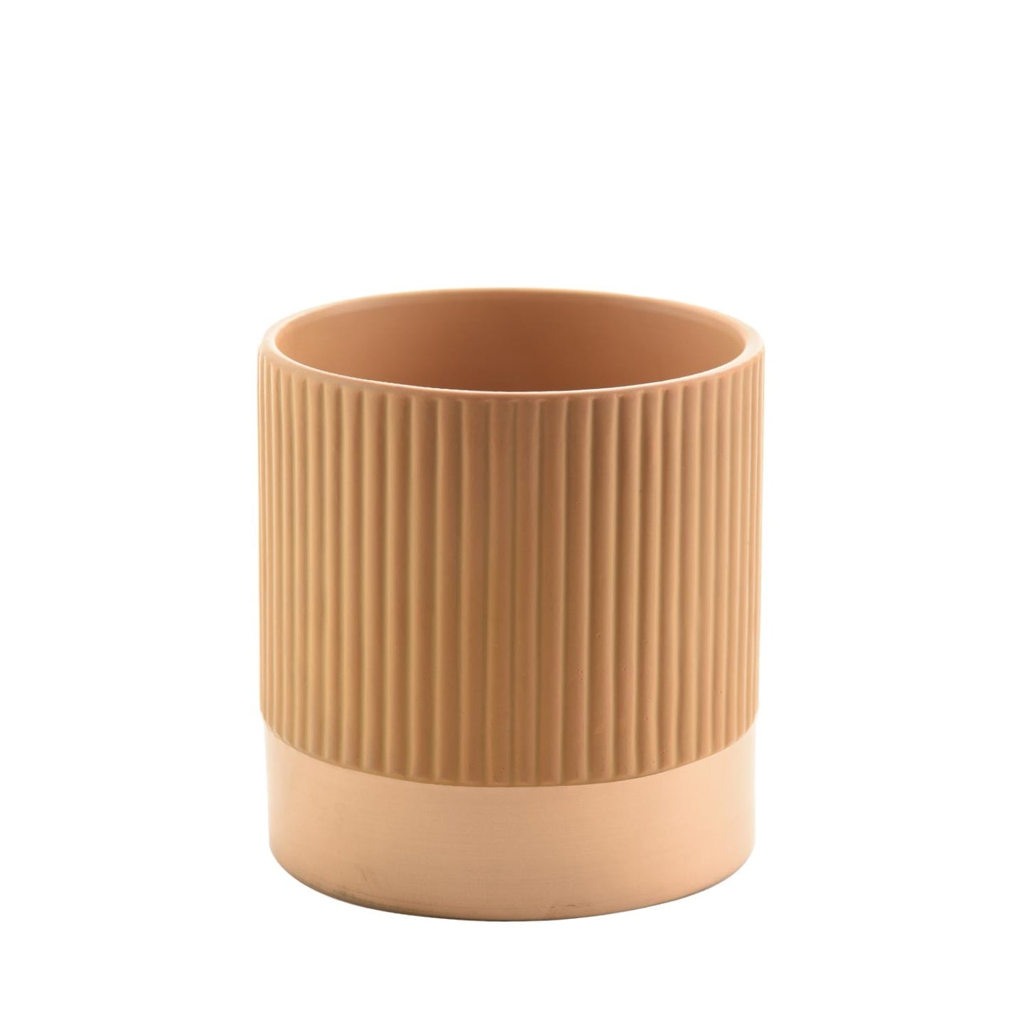 Mostruário - Cachepot em Dolomita Mion Mostarda e Dourado 14 cm