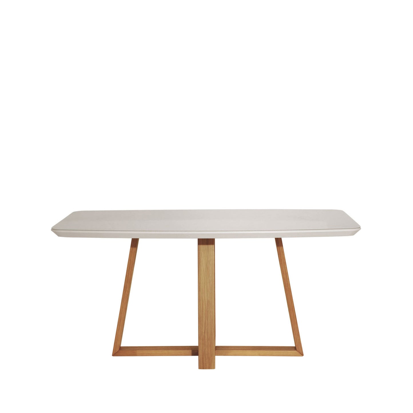 Reembalado - Mesa de Jantar Bennett c/ Vidro 160 cm - Cinamomo c/ Vidro Off White