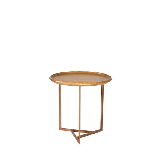 Reembalado - Mesa Lateral Avia 51 cm - Cinamomo c/ Cobre